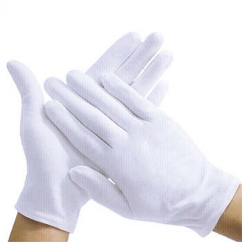 者也（ZYE）礼仪手套 加厚棉汗布劳保手套检阅表演白手套 标准款12双 