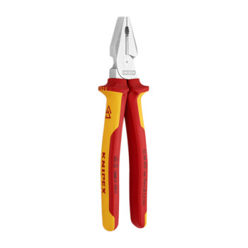 凯尼派克（KNIPEX）02 06 225 绝缘省力型钢丝钳 九寸 镀铬 绝缘双色手柄 225mm 切割类工具 钢
