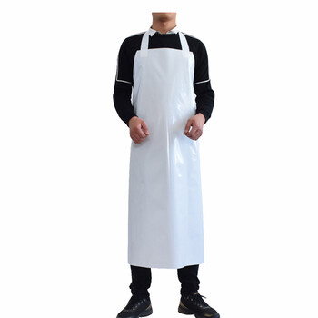 劳保佳 TPU环保围裙 防水防油围裙 无袖 蓝色 均码 10件装