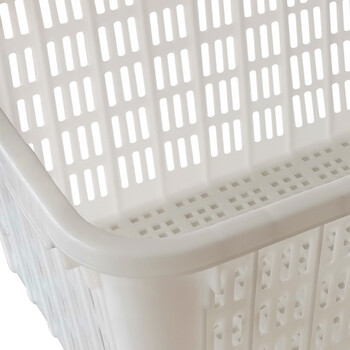 兰诗（LAUTEE）2# 周转箩加厚塑料储物箩物流快递货筐零件收纳货筐 白色695*490*365