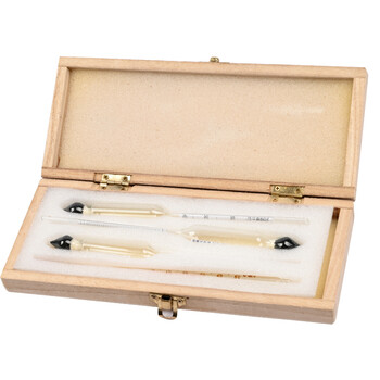 匡建仪表（CONJANT）木盒三支组酒精计可测0-100°含100ml塑料量筒