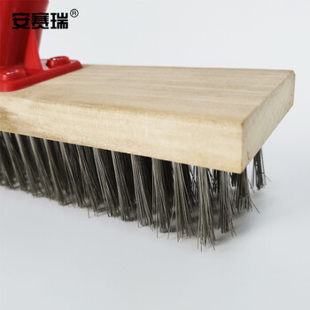安赛瑞 工业地板刷甲板刷（27cm）不锈钢丝清洁刷 瓷砖地砖浴室除油污刷地砖刷 木质洗地刷 24461