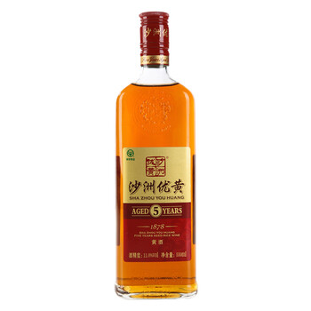 沙洲优黄 1878红标五年 半干型 苏派黄酒 550ml*8瓶 整箱装