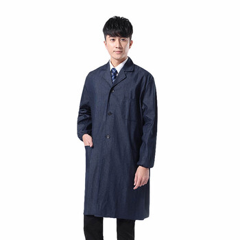 劳保佳 加厚牛仔布大褂 秋冬工作搬运服 长袖大褂劳保服 1件装