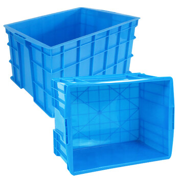 兰诗（LAUTEE）575-350 多功能周转箱 仓储物流箱 转运筐长方形塑料箱 蓝色575x390x350