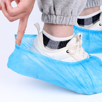 康丽雅 K-1346 短款无纺布鞋套 办公机房清洁防尘鞋套 100只