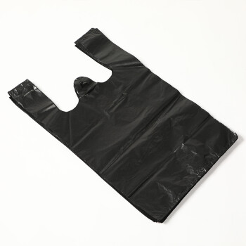 庄太太【80*84cm50个】手提式黑色背心垃圾袋厨余塑料袋