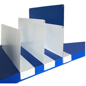 时通货架分隔板片定制挡板服装仓储铁板菜鸟驿站快递隔离仓库分类网片蓝色【卡扣5cm】长60cm*高25CM