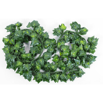 云筑  仿真藤条花藤假花藤蔓葡萄叶树叶绿叶植物爬山虎管道吊顶绿植装饰 81片爬山虎1包【12条装】