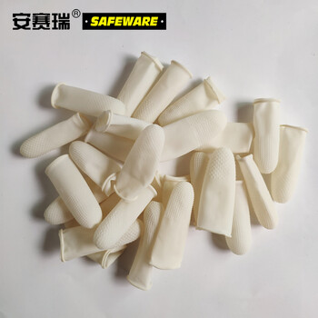 安赛瑞 麻点防滑乳胶手指套 止滑防水防护无尘电子元件车间点钞护指套劳防用品 600只装 L 白色12516