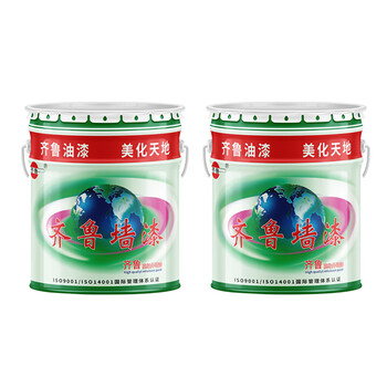 齐鲁 外墙乳胶漆面漆 室外多功能耐候墙面漆工程建筑外墙耐水耐候抗污涂料 米黄18kg/桶