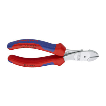凯尼派克（KNIPEX）74 05 160 省力型斜口钳 镀铬 双色手柄 160mm 切割类工具 钢