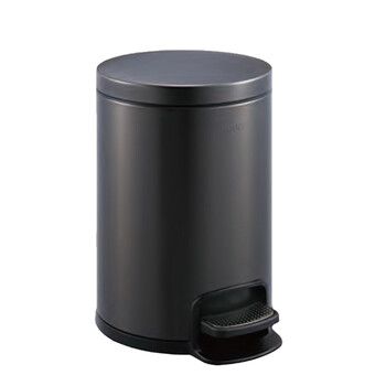 南 SJ8-Y01 南方圆形脚踏桶  黑金 防指纹不锈钢房间桶 商用酒店宾馆客房垃圾桶 果皮桶 内桶容量8升