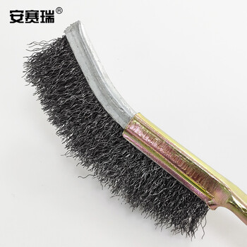 安赛瑞 迷你不锈钢丝刷 弯头不锈钢丝刷 清洁刷 (5把装）清洁除锈刷 铜丝刷 23964