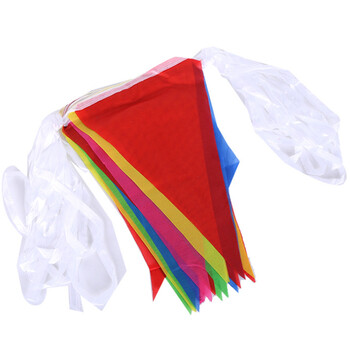 海斯迪克 HKW-170 小彩旗三角串旗可定制 工地警戒小旗开业开张活动装扮吊旗 红绳18*28cm 40米60面旗子