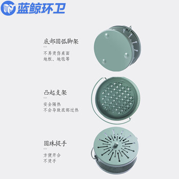 蓝鲸环卫【祥云墨绿】蚊香盘托防烫蚊香盒铁艺带盖接灰盘LJHW-9126BB
