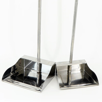 欧彤（OUTONG）TO-0226 不锈钢簸箕环卫物业垃圾铲长柄单个铁簸箕垃圾斗 A款大号