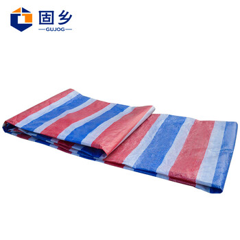 固乡 货车油布 苫布塑料遮雨防雨布彩条布 雨棚篷布防水防晒蓬布 双层覆膜 GX-YB-CT10/30【彩条】10*30米