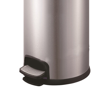 南 SJ5-Y01 南方圆形脚踏桶 砂银钢 防指纹房间桶 商用酒店宾馆客房不锈钢垃圾桶 果皮桶 内桶容量5升
