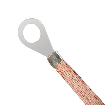 BOWERY铜编织接地线桥架接地线铜编织带跨地连接线电箱直径16铜扁线6平方150mm长 100根