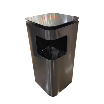 南 GPX-212A  黑金 南方平面圆角座地烟灰桶  防指纹不锈钢垃圾桶 公用烟灰垃圾箱 果皮桶 内桶容量20升