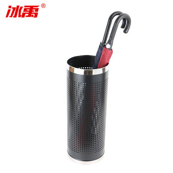 冰禹 BY-5081 酒店大堂雨伞收纳桶钛金不锈钢圈圆形雨伞架银行商场雨伞放置桶 不锈钢圈