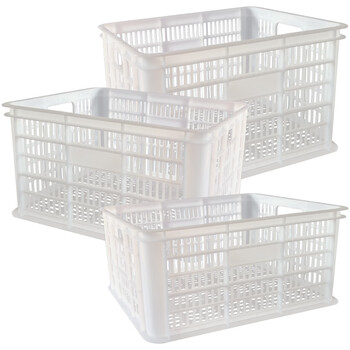 兰诗（LAUTEE）YJ-E042 网眼周转箱加厚塑料筐周转筐仓储箱 40kg箱白色620*430*340