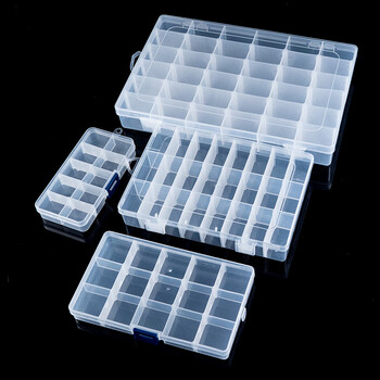 海斯迪克 HK-680 塑料零件盒分格工具分类盒透明螺丝收纳盒子 36格27.6*17.8*4.5cm