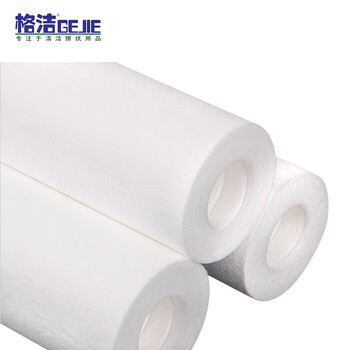 格洁PPLX10熔喷PP棉滤芯10英寸1~5微米净水器纯水机配件RO机保安过滤器净水废水过滤通用3支装