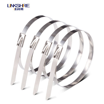 凌科朔（LINKSHIRE）不锈钢滚珠自锁式扎带7.9*500mm 304材质100条 电力电缆标识牌船用标牌金属钢扎带