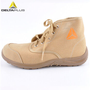 代尔塔（Deltaplus）301334劳保安全鞋中帮轻盈帆布透气防砸防刺穿复古时尚定做 米色 41码 1双
