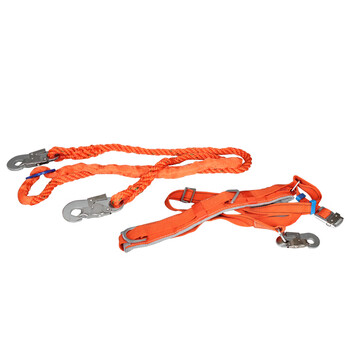 天旭安全带防坠落双保险工地安全带安全绳户外施工保险带爬杆腰带红色 1套