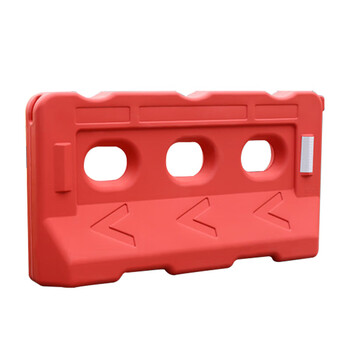 腾驰 新料三孔水马塑料小水马隔离墩围挡水马市政施工马路护栏 1300×700（红色） 