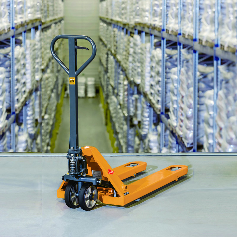 德国亚迈狮 轻型手动搬运车载重1.68吨  单排尼龙承载轮 货叉尺寸550*1150 DF168