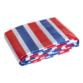 夜霸途三色彩条布防水防晒加厚防雨布装修户外遮阳防尘塑料油布雨棚篷布（2米X50米 双面覆膜）