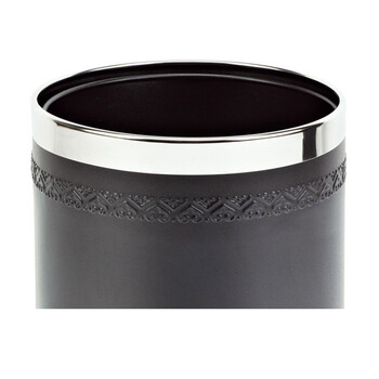 南 GPX-45N 南方圆形双层浮雕花房间桶 黑色心形花 商用酒店宾馆客房垃圾桶 房间桶 果皮桶 内桶容量9.8升