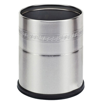 南 GPX-107A 南方双色浮雕花套装垃圾桶  砂纹钢 酒店宾馆商用客房不锈钢垃圾桶 居家房间桶 果皮桶