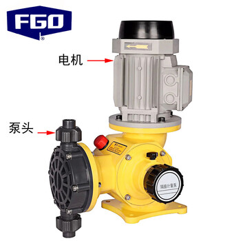 FGO 机械隔膜计量泵 DJ-Z 不锈钢304泵头 120L/h0.7 功率0.37kw 220V 普通电机