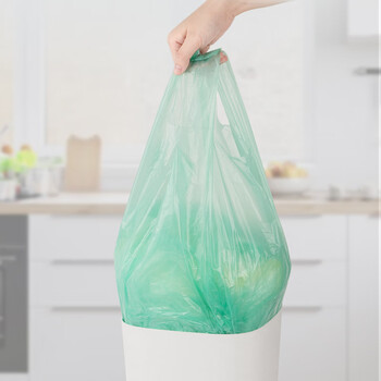 京东京造 手提式垃圾袋300只 8um防刺破 50*65cm 背心式加厚袋身大号