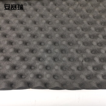 安赛瑞 隔音防水棉自粘 厚5cm 1x5m 黑色凹凸吸音棉隔音板阻燃ktv录音棚窗户贴隔音板  25029