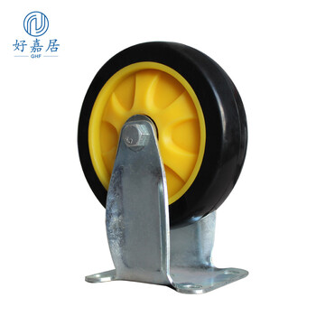 好嘉居车轮静音脚轮脚轮推车轮子平板车轮车轱辘耐磨拖车轮耐磨PVC4寸螺丝万向轮
