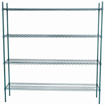 川井（WELLAND）线棒货架  四层层网置物架 仓库防锈金属收纳架 冷库线棒架子 绿色1213*533*1800mm