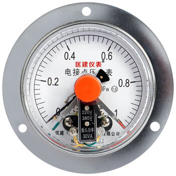 匡建仪表（CONJANT）YXC-100ZT电接点压力表 轴向带边 水压油压气压压力表 表盘直径100mm0-1MPa