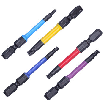 安力士牌（ANEX）梅花内六角批头ACTX5-65L 带孔风批 梅花型 批嘴星型螺丝刀 5支装