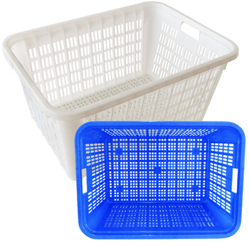 兰诗（LAUTEE）2# 周转箩加厚塑料储物箩物流快递货筐零件收纳货筐 白色695*490*365