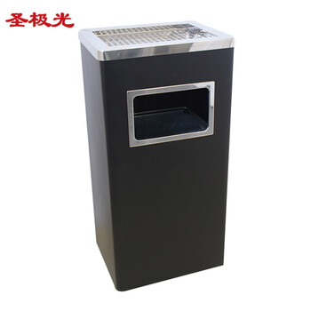 圣极光酒店垃圾桶黑色废物箱商场灭烟桶710801可定制30*24*61cm