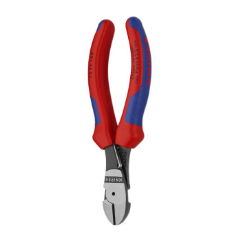 凯尼派克（KNIPEX）74 12 160 省力型斜口钳 抛光 双色手柄 带复位弹簧 160mm 切割类工具 钢