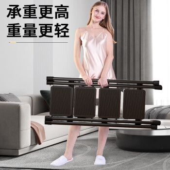 奥致（AOZHI）梯子折叠梯家用梯多功能人字梯便携置物架 碳钢花架梯典雅白三步