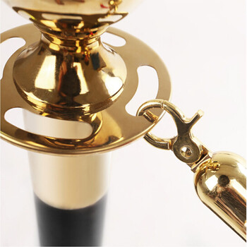 海斯迪克 HK-342 圆球隔离护栏 礼宾围栏迎宾柱 银行酒店护栏安全线围栏杆 不锈钢警戒杆（1根）不含绳子