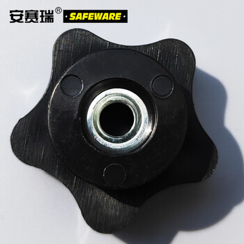 安赛瑞 塑料头梅花手拧螺母 通孔五角实心梅花胶木手柄螺母 M8×37mm 20个装 22569